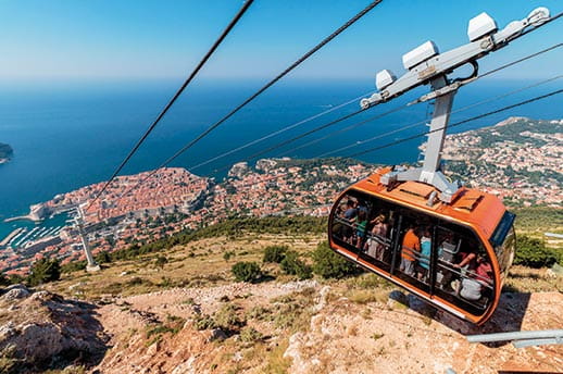 Enjoy the views over Dubrovnik from a cable car on Mount Srdj
